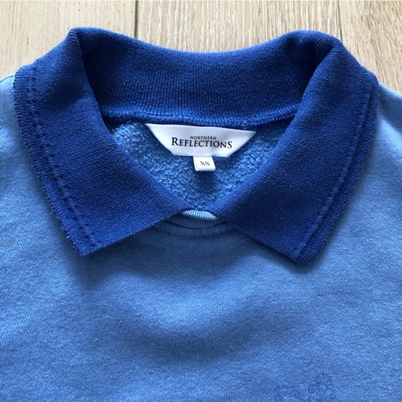 Northern Reflections Blue Jay Collared Sweater with Rhinestones - Picture 9 of 13